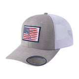 USA Deer Hunter 6-Panel Trucker Hat with Khaki front and White back