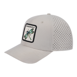 Dragonfly 6-Panel Microfiber Laser Hole Trucker Hat with Beige front and Beige back