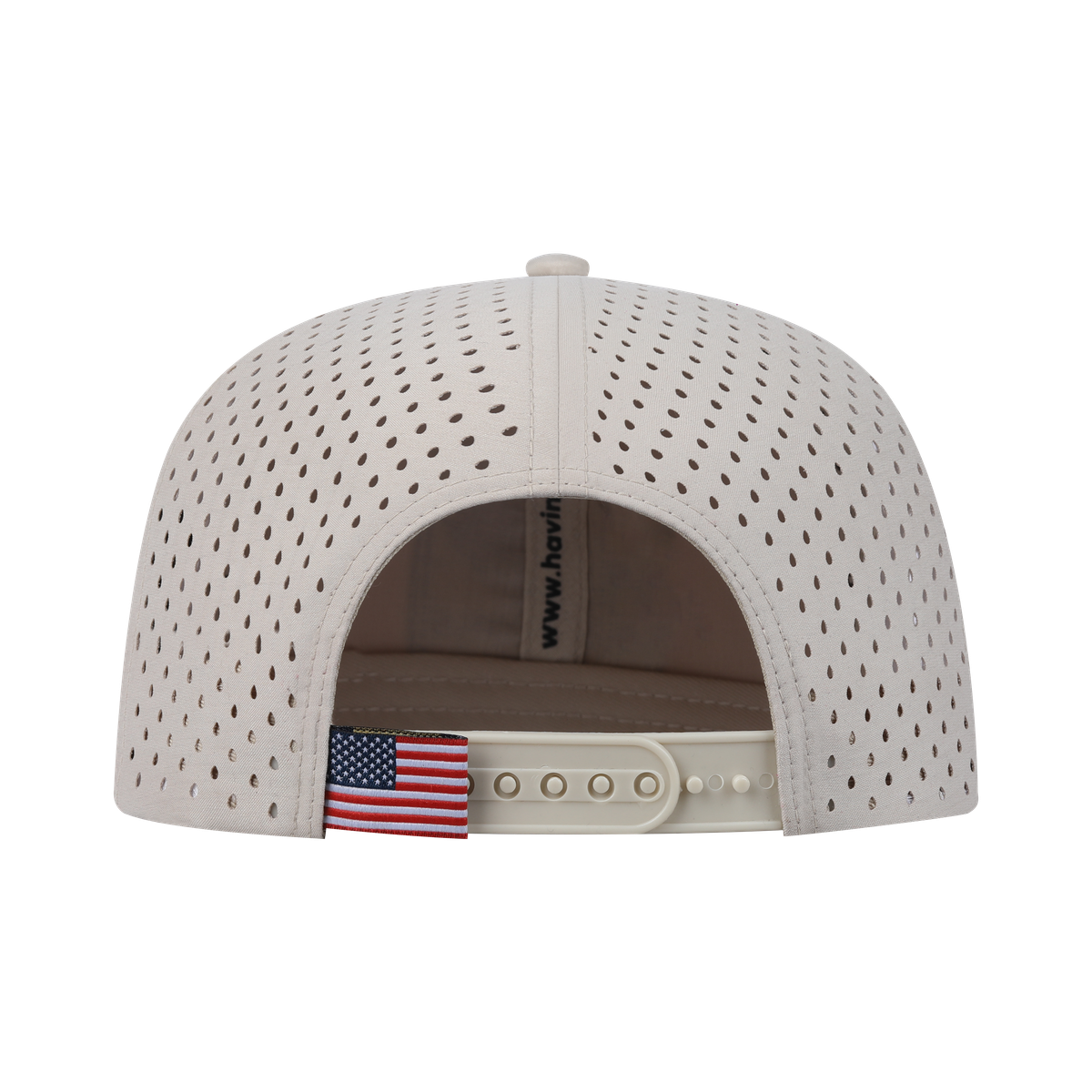 Hunter 6-Panel Microfiber Laser Hole Trucker Hat with Beige front and Beige back