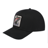 My Fish 6-Panel Microfiber Laser Hole Trucker Hat with Black front and Black back