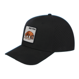 Red Fox 6-Panel Microfiber Laser Hole Trucker Hat with Black front and Black back