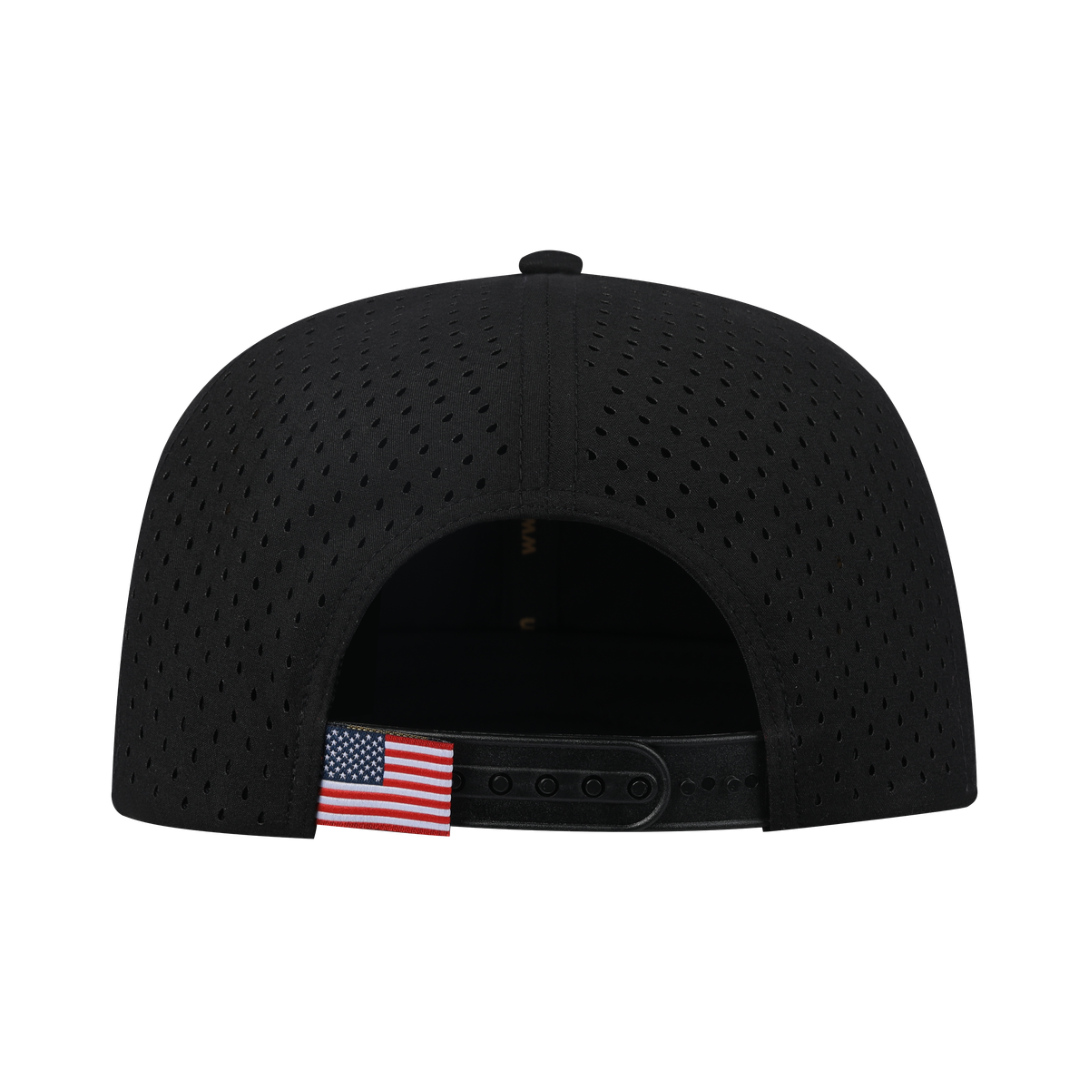 Red Fox 6-Panel Microfiber Laser Hole Trucker Hat with Black front and Black back