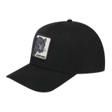 Leopard V2 6-Panel Microfiber Laser Hole Trucker Hat with Black front and Black back