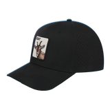 Goat 6-Panel Microfiber Laser Hole Trucker Hat with Black front and Black back