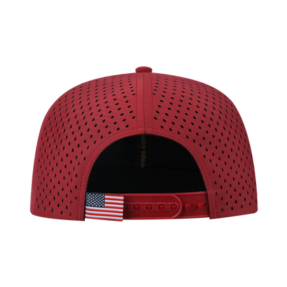 Dragonfly 6-Panel Microfiber Laser Hole Trucker Hat with Dark Red front and Dark Red back