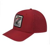 My Fish 6-Panel Microfiber Laser Hole Trucker Hat with Dark Red front and Dark Red back