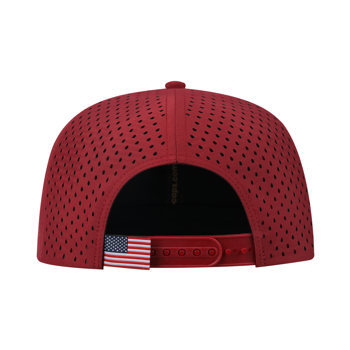 Red Fox 6-Panel Microfiber Laser Hole Trucker Hat with Dark Red front and Dark Red back