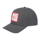 Flamingo 6-Panel Microfiber Laser Hole Trucker Hat with Grey front and Grey back