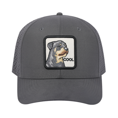 Cool 6-Panel Microfiber Laser Hole Trucker Hat with Grey front and Grey back