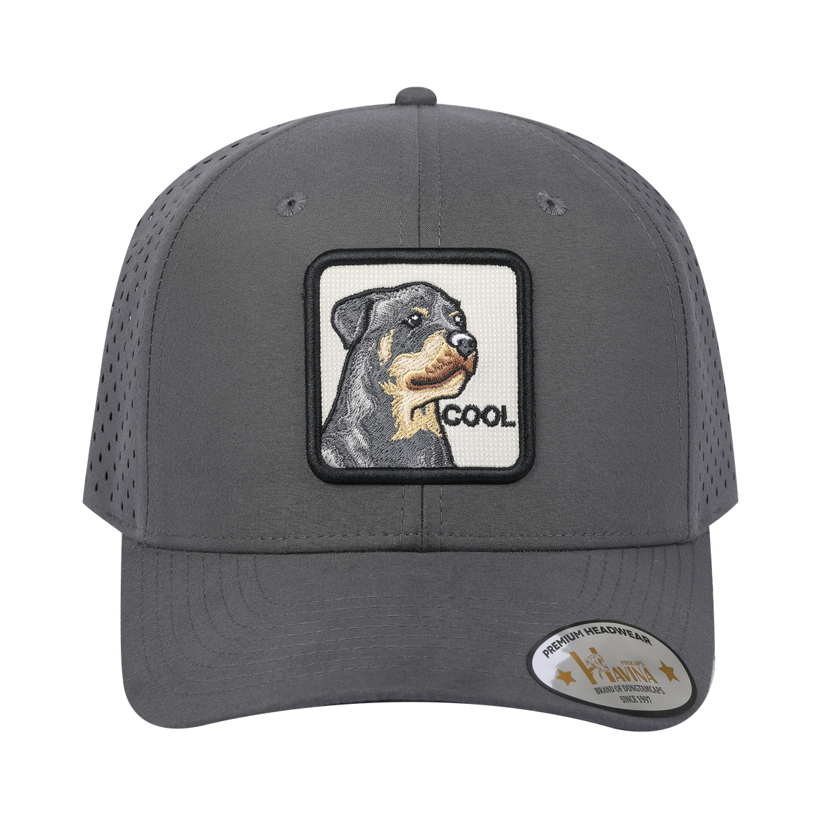 Cool 6-Panel Microfiber Laser Hole Trucker Hat with Grey front and Grey back