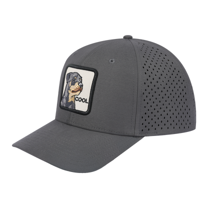 Cool 6-Panel Microfiber Laser Hole Trucker Hat with Grey front and Grey back