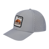 Red Fox 6-Panel Microfiber Laser Hole Trucker Hat with Light Grey front and Light Grey back