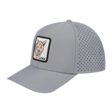 Lynx 6-Panel Microfiber Laser Hole Trucker Hat with Light Grey front and Light Grey back