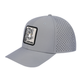 Leopard 6-Panel Microfiber Laser Hole Trucker Hat with Light Grey front and Light Grey back