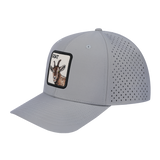 Goat 6-Panel Microfiber Laser Hole Trucker Hat with Light Grey front and Light Grey back