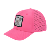Hunter 6-Panel Microfiber Laser Hole Trucker Hat with Pink front and Pink back
