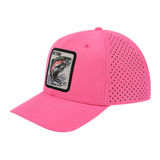 My Fish 6-Panel Microfiber Laser Hole Trucker Hat with Pink front and Pink back