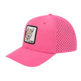 Lynx 6-Panel Microfiber Laser Hole Trucker Hat with Pink front and Pink back
