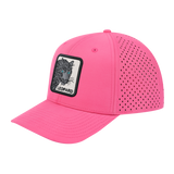 Leopard V2 6-Panel Microfiber Laser Hole Trucker Hat with Pink front and Pink back
