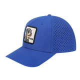 Cool 6-Panel Microfiber Laser Hole Trucker Hat with Royal Blue front and Royal Blue back