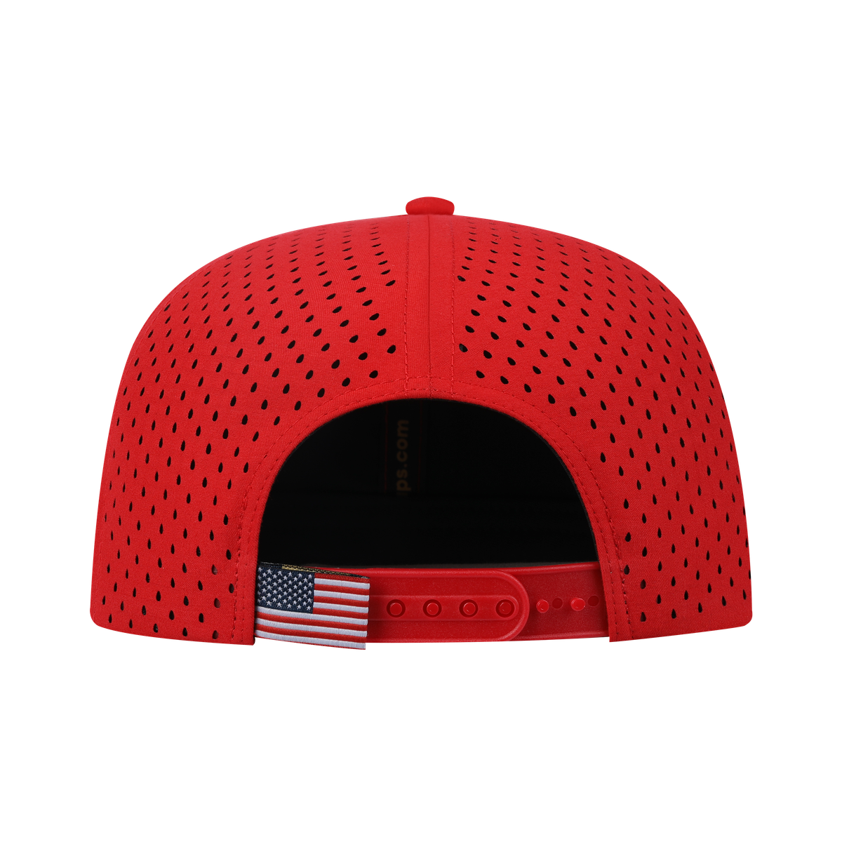 Dragonfly 6-Panel Microfiber Laser Hole Trucker Hat with Red front and Red back