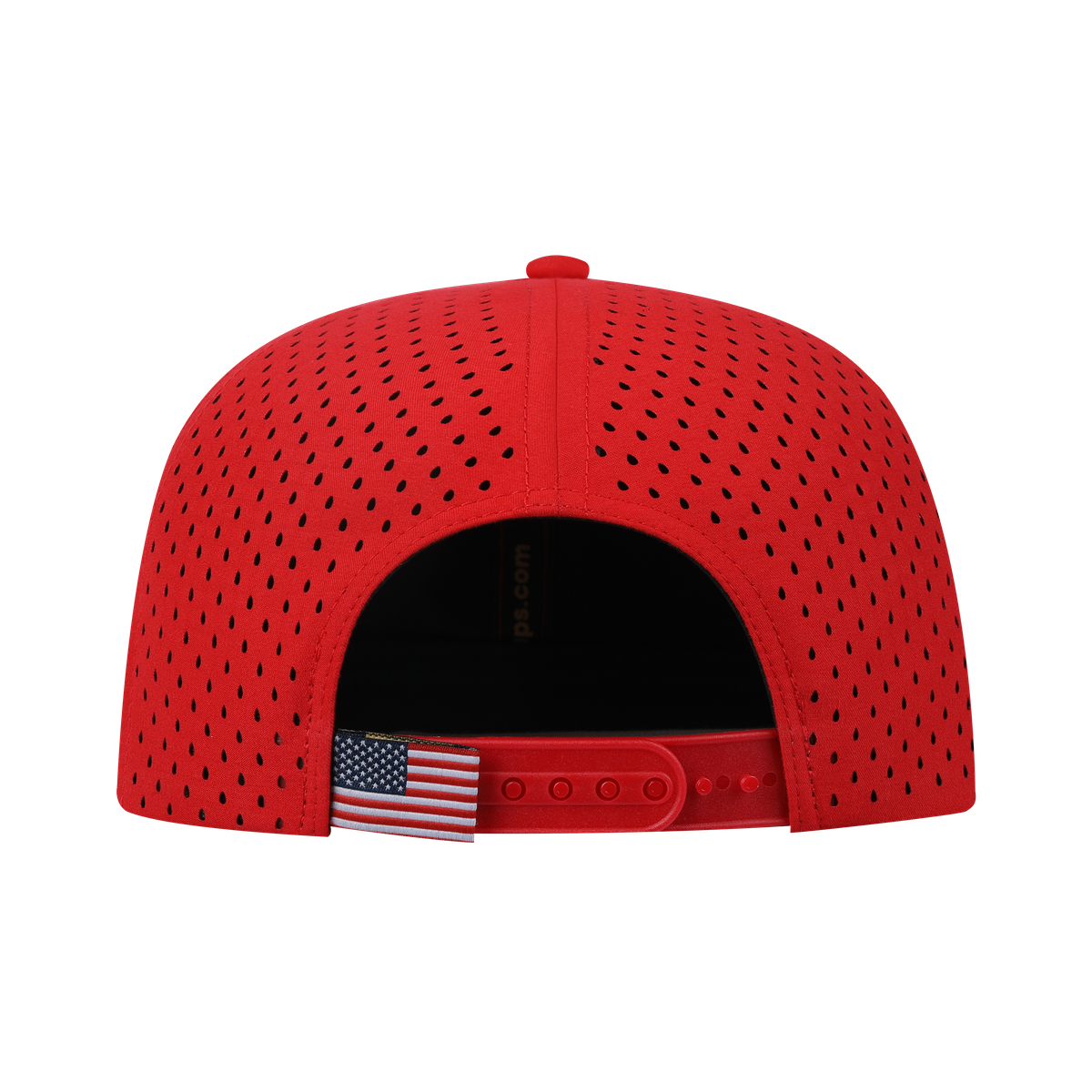 Eagle 6-Panel Microfiber Laser Hole Trucker Hat with Red front and Red back