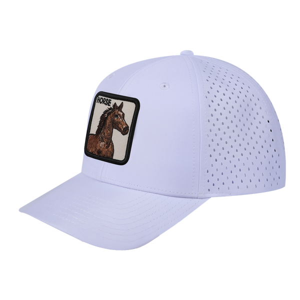 Horse 6-Panel Microfiber Laser Hole Trucker Hat