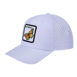 Butterfly 6-Panel Microfiber Laser Hole Trucker Hat with White front and White back