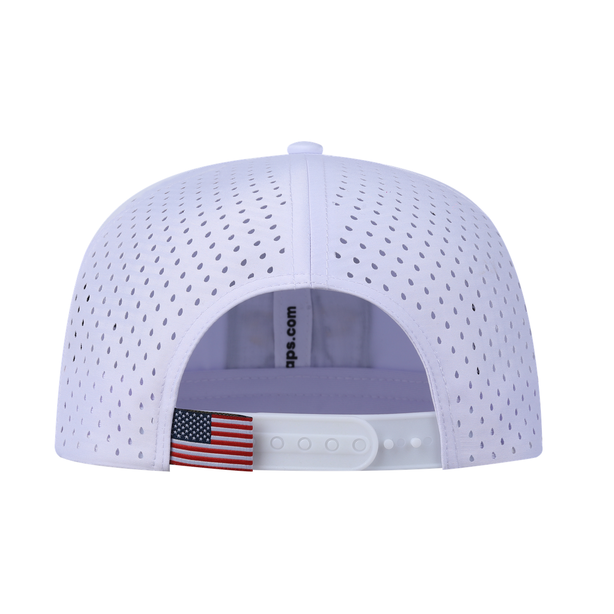 Dragonfly 6-Panel Microfiber Laser Hole Trucker Hat with White front and White back