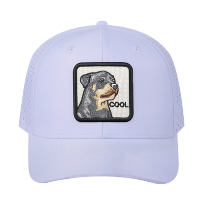 Cool 6-Panel Microfiber Laser Hole Trucker Hat with White front and White back