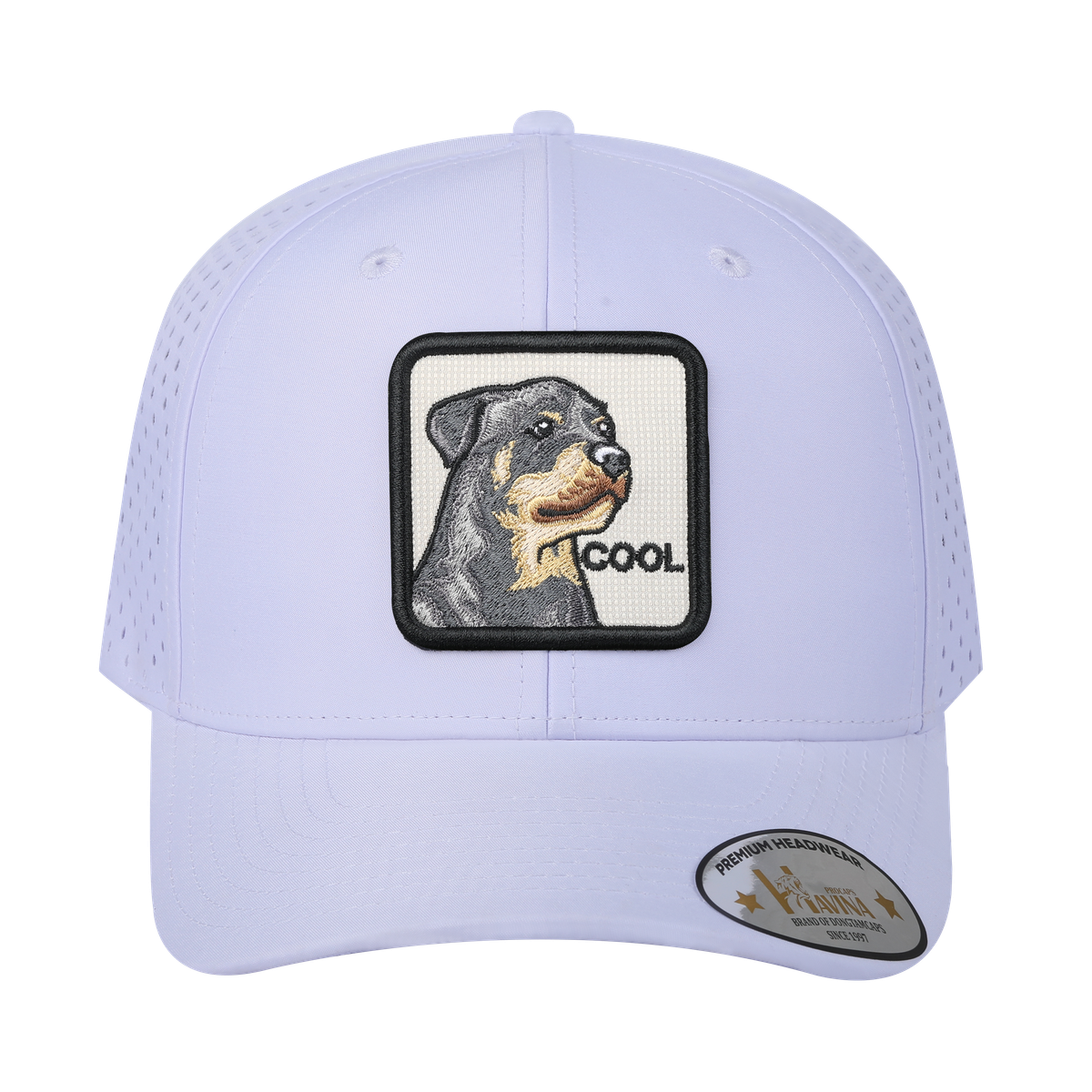 Cool 6-Panel Microfiber Laser Hole Trucker Hat with White front and White back
