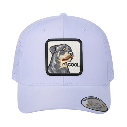 Cool 6-Panel Microfiber Laser Hole Trucker Hat with White front and White back