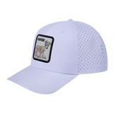 Hunter 6-Panel Microfiber Laser Hole Trucker Hat with White front and White back