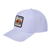 Red Fox 6-Panel Microfiber Laser Hole Trucker Hat with White front and White back