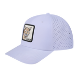 Lynx 6-Panel Microfiber Laser Hole Trucker Hat with White front and White back