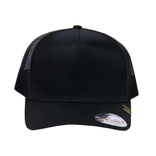 Blank - 5 Panel Trucker Hat - Black