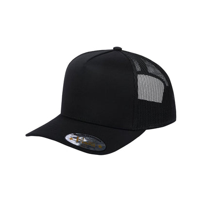 Blank - 5 Panel Trucker Hat - Black