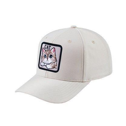 Cat V2 6-Panel Baseball Cap with Beige front and Beige back