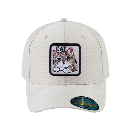 Cat V2 6-Panel Baseball Cap with Beige front and Beige back