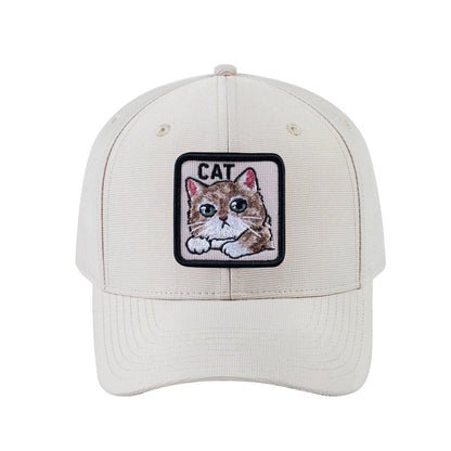 Cat V2 6-Panel Baseball Cap with Beige front and Beige back