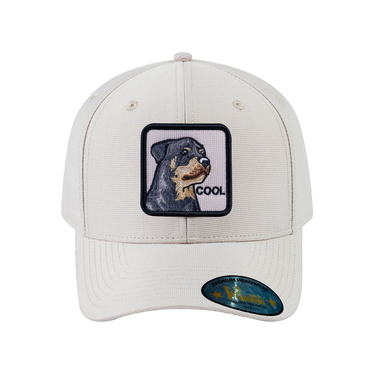Dog V2 6-Panel Baseball Cap with Beige front and Beige back