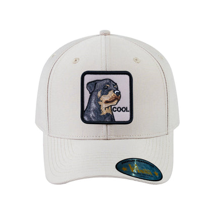 Dog V2 6-Panel Baseball Cap with Beige front and Beige back