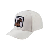 Horse V2 6-Panel Baseball Cap with Beige front and Beige back