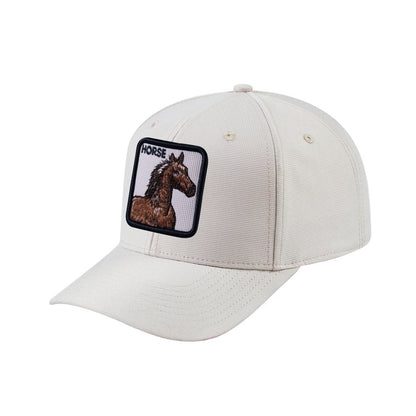 Horse V2 6-Panel Baseball Cap with Beige front and Beige back