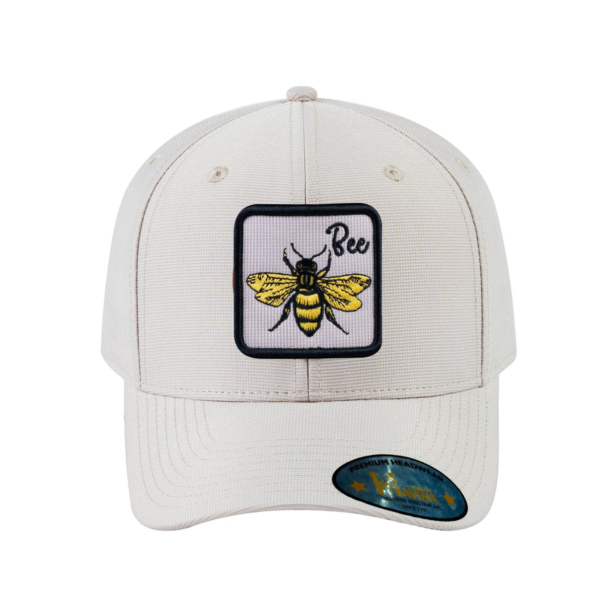 Bee V2 6-Panel Baseball Cap with Beige front and Beige back