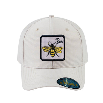 Bee V2 6-Panel Baseball Cap with Beige front and Beige back
