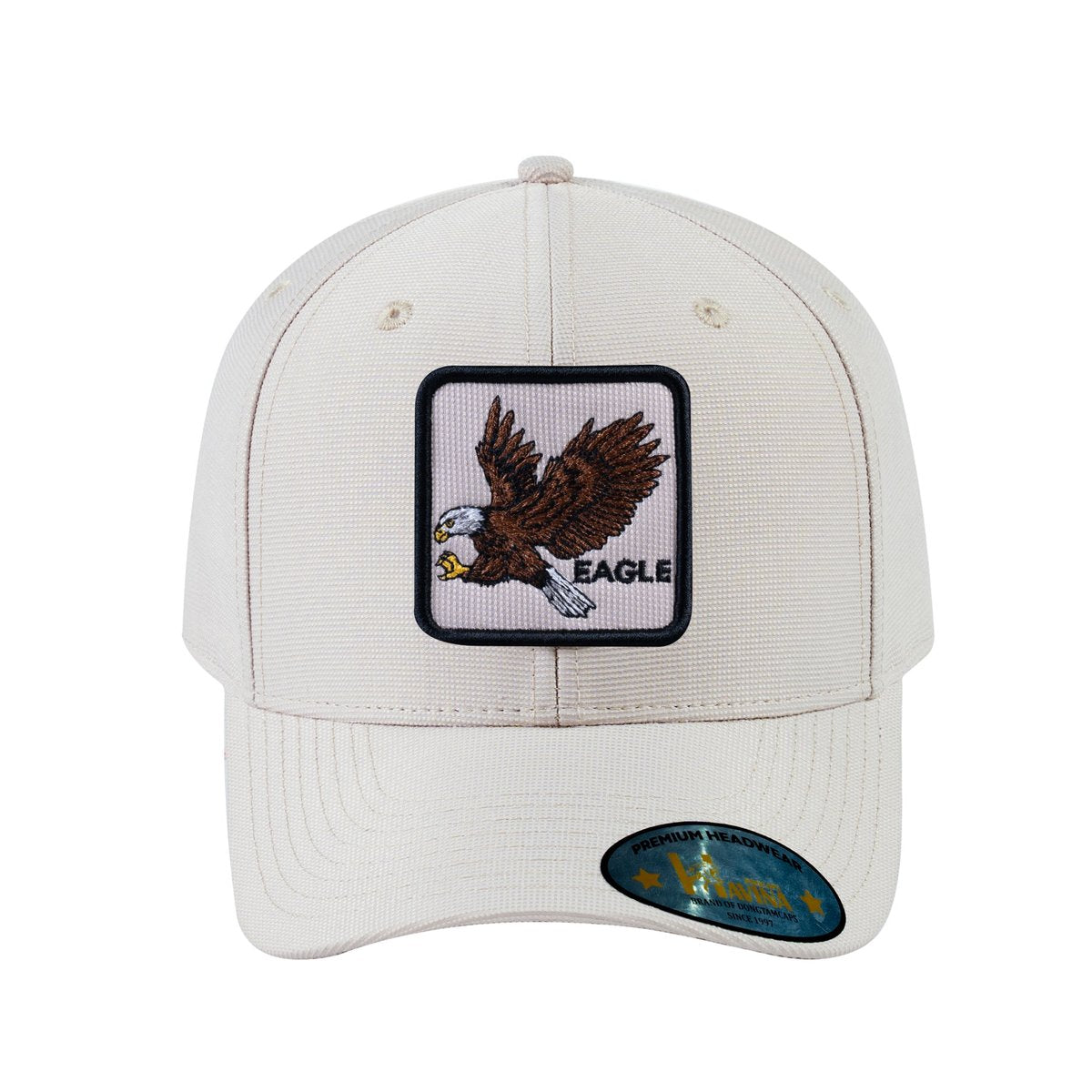 Eagle V2 6-Panel Baseball Cap with Beige front and Beige back