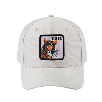 Tiger V2 6-Panel Baseball Cap with Beige front and Beige back