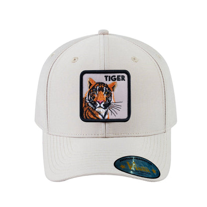 Tiger V2 6-Panel Baseball Cap with Beige front and Beige back