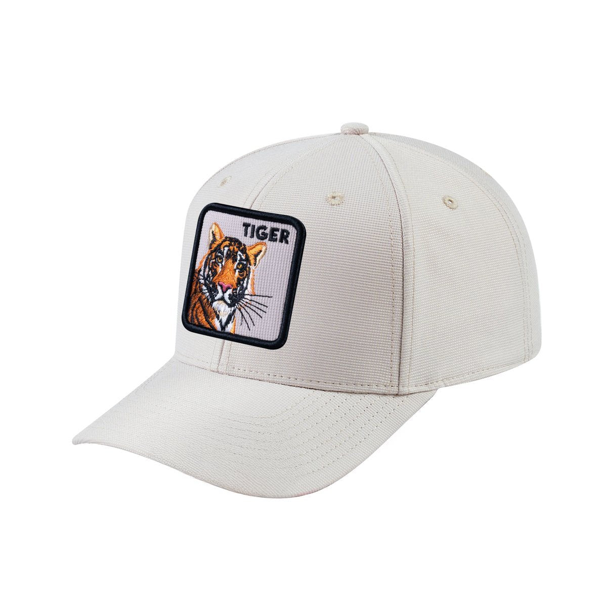 Tiger V2 6-Panel Baseball Cap with Beige front and Beige back